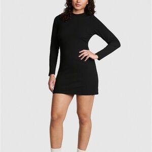 (XL) PINK Victoria’s Secret Stretch Cotton Long-Sleeve Mock-Neck Dress